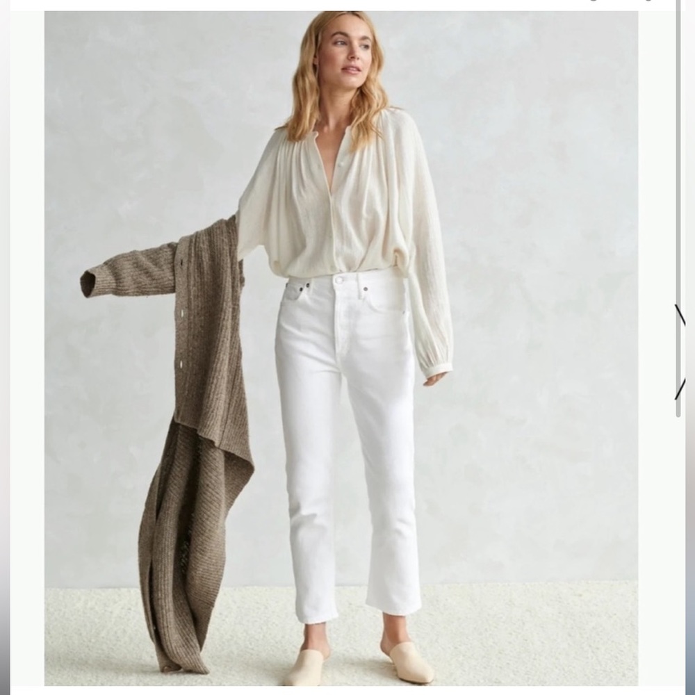 Agolde Riley Crop Jeans Whip